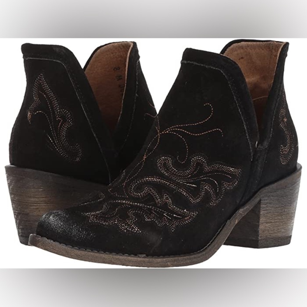 Circle G by Corral Shortie Burnished Leather Embroidered Ankle Bootie Sz 5.5 - Picture 4 of 12